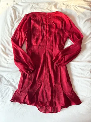 Altar’d State Trina Burgundy Shimmer Wrap Dress Size Small thumbnail 2
