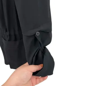 Aritzia‎ Babaton Hamelin Jacket Crepe Draped Button Drawstring Black Size XS thumbnail 9