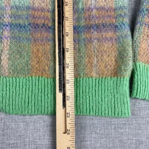 Baltic Born Sweater Womens L Green‎ Plaid Crew Neck Pullover Acrylic Nylon Knit thumbnail 5