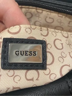 Guess Black Logo-Print Satchel with Silver Hardware thumbnail 4
