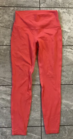 Lululemon Wunder Under High-Rise Leggings Size 8 Coral Pink LW5CTTS thumbnail 1