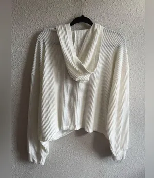 Hollister White Textured Hoodie Size XL – Southern California West Coast Logo thumbnail 7