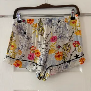 Betsey Johnson Pajama Set Small Floral Star Heart Print Rayon‎ 2pc PJ Size S thumbnail 7