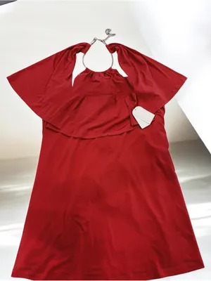 Jessica Simpson Red Ring-Halter Midi Dress thumbnail 1