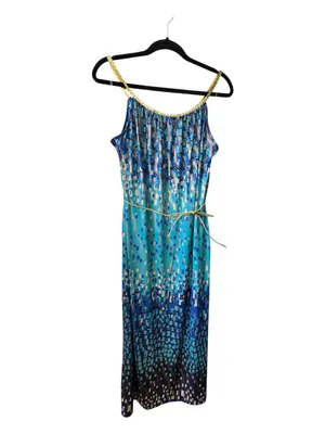 Women's size S dress with a blue mosaic print; no side slits. thumbnail 2