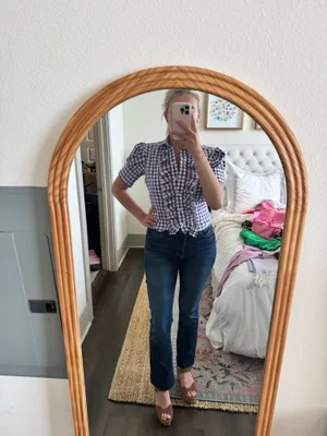 Double R by Ravi Ratan Purple gingham top thumbnail 7