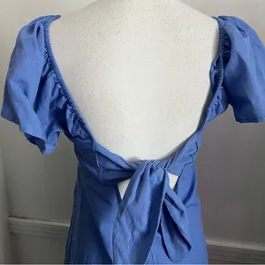 LA Relaxed • NWT Blue Tie Back Short Sleeve Dress thumbnail 3