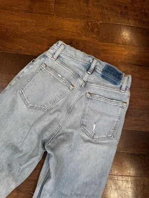 Abercrombie and fitch light wash high waisted straight leg ripped jeans US 25 thumbnail 10