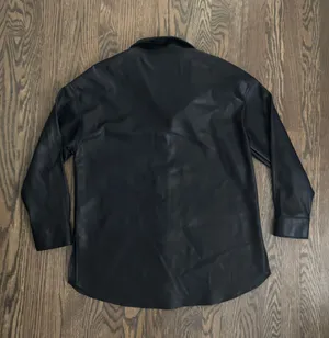 pleather faux leather oversized jacket shacket shirt Size Small thumbnail 9