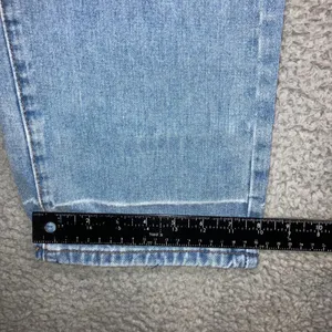 High Waist Straight Leg Jeans Women 25x28.5 Blue Retro Y2K Indie Released Hem thumbnail 8