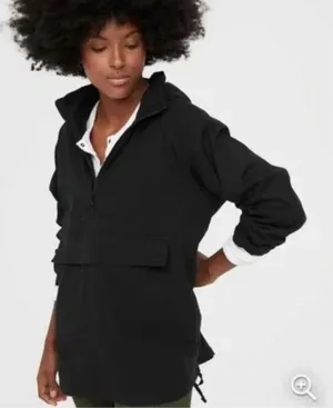 Aerie Offline Black Quarter Zip Anorak Jacket Size Small Petite Utility thumbnail 1