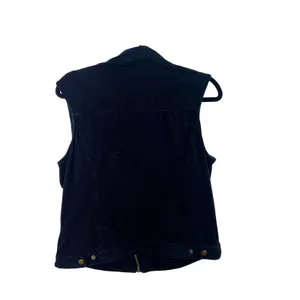 Y2K‎ Black Utility Vest Women's XL Quilted Pockets Zippers Gothic Grunge thumbnail 2