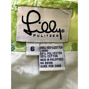 Vintage Lilly Pulitzer Animal Zoo Palm Print Green Size 6 Mini Skirt White Label thumbnail 3