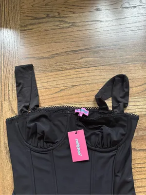 Edikted NWT Black Corset-Style Camisole Tank thumbnail 2