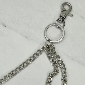 Draped Silver Chain Pants Chain Triple Strand Punk Y2K ✨ thumbnail 2