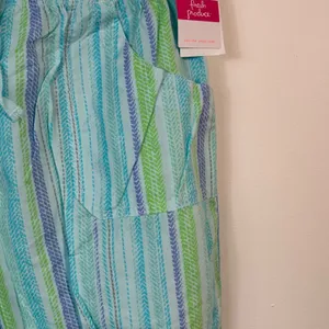 Fresh‎ Produce Nautical Rope Park Ave Cropped Pants Blue Green Stripe Large New thumbnail 3