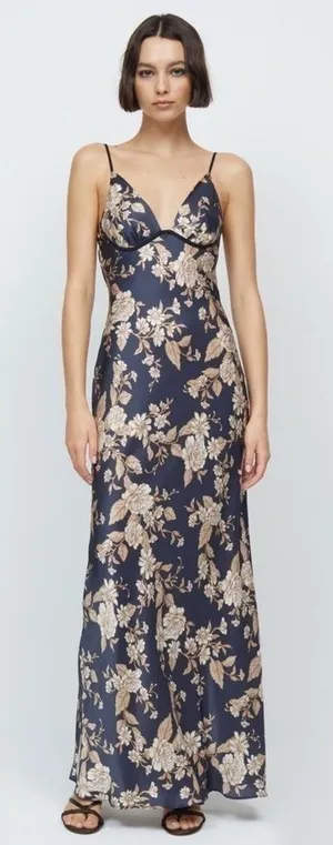 Bec & Bridge Dress‎ Opaline Floral Silk Strap Maxi Cutout Wedding Multi 6 NWT thumbnail 1