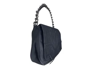 VanEli ❁ Sophisticated Metallic Gunmetal Chain Handle Bag Handbag ❁ Shiny Black thumbnail 5