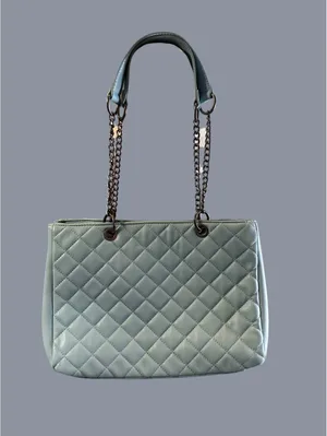 Montana West Quilted Light Blue Shoulder Bag with Chain thumbnail 2