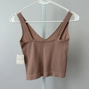 Free People Ribbed Boho Clean Minimalist Cropped Cami Tank XS/S Almond thumbnail 6