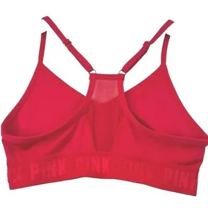 PINK Victoria's Secret Sports Bra Womens Polyester Mesh Racerback Red XXS‎ thumbnail 6