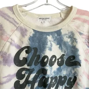Grayson Threads Womens Choose Happy Long Sleeve Sweatshirt Multicolor‎ SZ S thumbnail 7