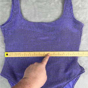 Aerie Lurex Crinkle Babewatch One Piece Swimsuit Purple Size XL thumbnail 7