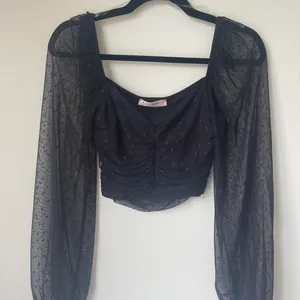 Blue Blush Black Dressy Crop Top thumbnail 1