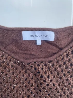 The Noli Shop Seraphina Brown Espresso Crochet Sleeveless Dress, Size S thumbnail 9
