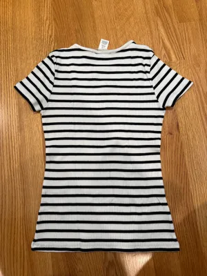 H&M Top Black White Striped thumbnail 2