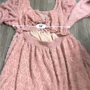SHEIN Pink Feather Fringe Tie Open Front Long Sleeve Mini Dress Size 4XL‎ thumbnail 8