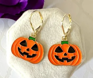 Halloween Pumpkin Earrings (149) 🎃 Orange thumbnail 1
