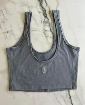 Free People Movement Blue Gray Tank Top Bra thumbnail 1