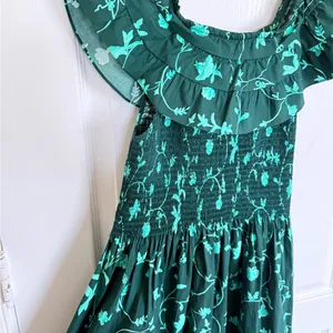 Hill House Akilah Midi Dress in Green Botanical thumbnail 7