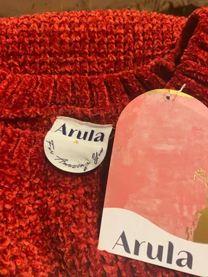 Arula Haisley Deep Red Chenille Waffle Sweater NWT 1X thumbnail 3