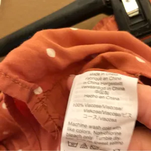 Madewell Drapey Pull On Polka Dot‎ Shorts Orange White Small thumbnail 6