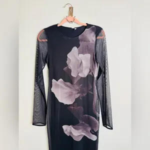 NWT & Other Stories Floral Maxi Dress Side Slit Pink Blue Size 4 thumbnail 5