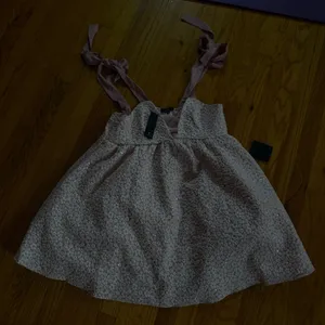 Lulus Floral Sequin Tie-Strap Babydoll Mini Dress XL Pink White Textured NWT thumbnail 7