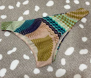 Vintage Missoni Mare bikini bottoms undies panties mesh micro zigzag colorful thumbnail 1