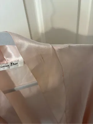 Christian Dior Pink Satin Lace Robe thumbnail 5