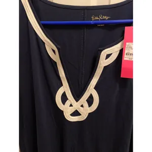 Lilly Pulitzer Brewster T-Shirt Dress True Navy Blue Size XL NWT thumbnail 2