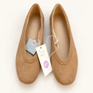 A New Day Neve Tan Microfiber Memory Foam Ballet Flats Brown Square Toe 6.5 thumbnail 5