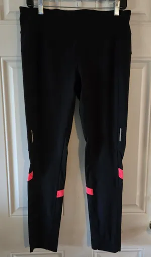 Buckle BKE Sport Black Pink Trim Active Leggings Women’s Large Stretch Zip Pocket Yoga thumbnail 1