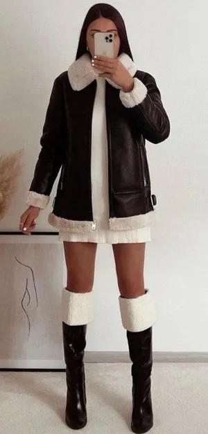 Zara Nwt Double Faced Jacket With Faux Fur thumbnail 1