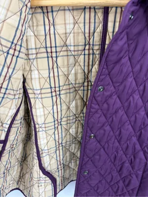 L.L. Bean Diamond quilted snap front purple lightweight jacket women’s SP thumbnail 5