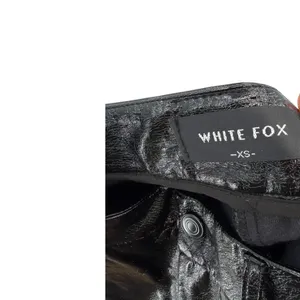 White Fox Crinkle Patent Straight Leg Pants High Rise Black Size XS‎ thumbnail 8