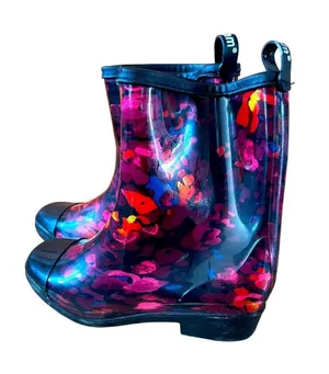 Sanmm Womens Floral Rain Boots thumbnail 1