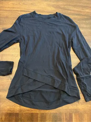 Lululemon Close to Crossing Long Sleeve Top Shirt Women’s XS Rulu Black thumbnail 1