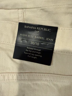 Banana Republic High-Rise Barrel Jeans Women's Size 30/10 in Light Ecru NWOT thumbnail 5