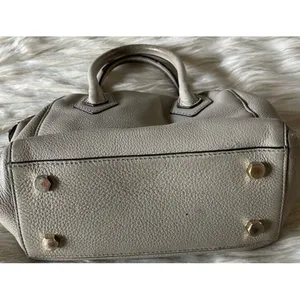 Rebecca‎ Minkoff Gray Pebbled Genuine Leather Satchel Handbag Silver Hardware thumbnail 9